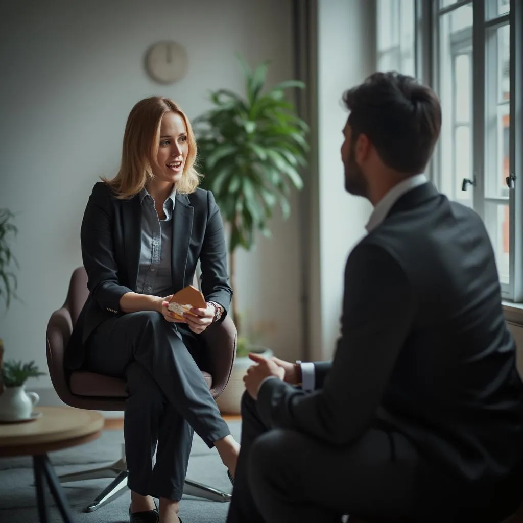Moment de coaching individuel en entreprise
